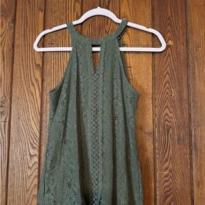 Cable & Gauge Olive Green Lace Halter Camisole